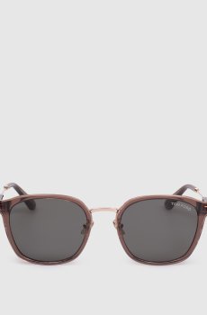 Бежевые очки с логотипом