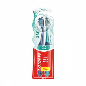Зубная щетка Colgate 360 Clean средней жесткости, 2 шт Зубная щетка Colgate 360 Clean средней жесткости, 2 шт