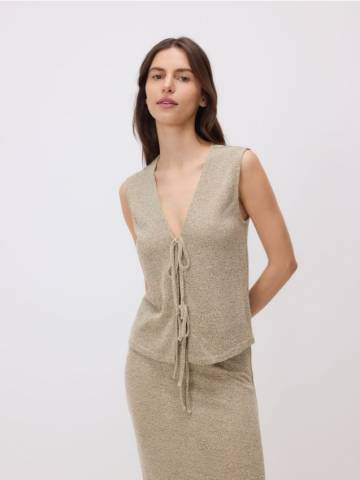 Reserved - Siduv viskoospluus - бежевий - 651GX-80X