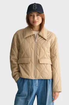 Женская бежевая куртка QUILTED COLLARED Бежевый L Gant 4700300