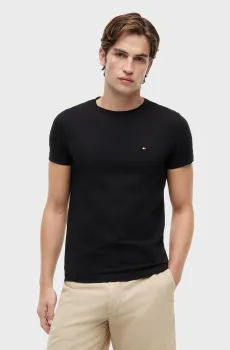 Мужская черная футболка CORE STRETCH SLIM Черный S Tommy Hilfiger MW0MW27539