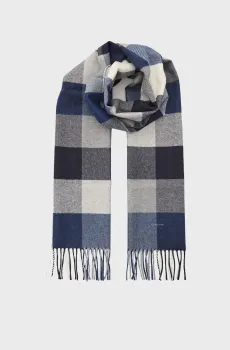 Мужской синий шерстяной шарф в клетку MULTI Синий ONESIZE Gant 9920250