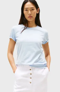 Женская голубая футболка SCRIPT REG Голубой M Tommy Hilfiger WW0WW45746