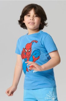 Набір з 2 бавовняних футболок Spider-Man з короткими рукавами - різнобарвний