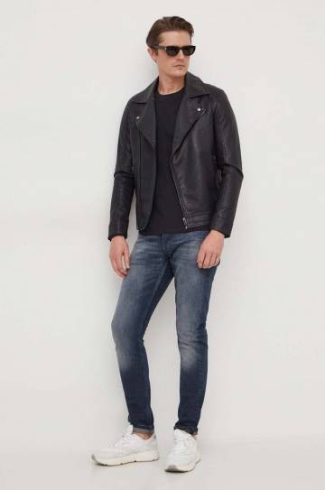 Хлопковый лонгслив Pepe Jeans CONNOR LONG. цвет чёрный однотонный PM509219 Хлопковый лонгслив Pepe Jeans CONNOR LONG. цвет чёрный однотонный PM509219