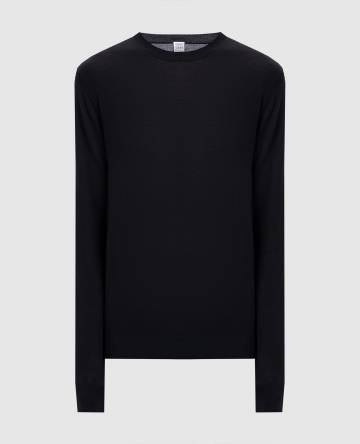 Черный джемпер с шерстью и шелком Черный джемпер с шерстью и шелком