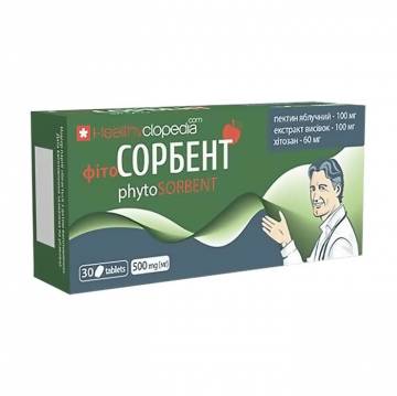 Фітосорбент Healthyclopedia Phytosorbent, 30 таблеток