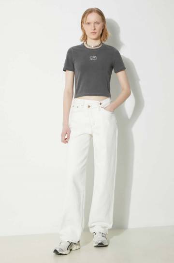 Футболка KSUBI Stacked Baby Ss Tee Charcoal женская цвет серый WSP24TE001