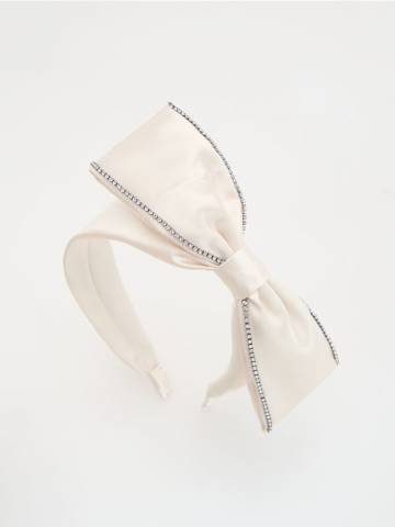 Reserved - Обруч із бантом - кремовий - 586EI-01X