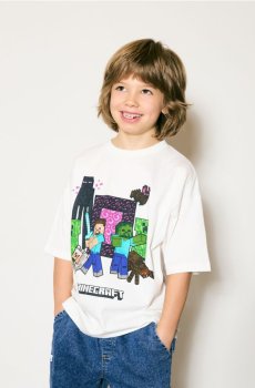 Reserved - Бавовняна футболка Minecraft - кремовий - 888HR-01X