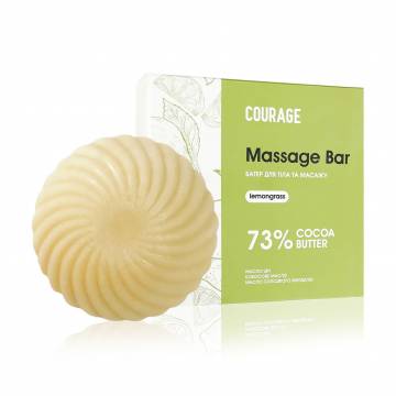 Баттер для тела и массажа Courage Massage Bar Лемонграс, с кокосовым маслом, 60 г Баттер для тела и массажа Courage Massage Bar Лемонграс, с кокосовым маслом, 60 г