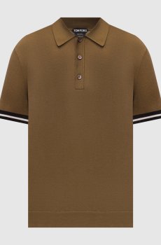 Поло цвета хаки с шелком