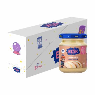 Детское мясное пюре Elfik Magic Индейка, от 6 месяцев, 6*90 г Детское мясное пюре Elfik Magic Индейка, от 6 месяцев, 6*90 г