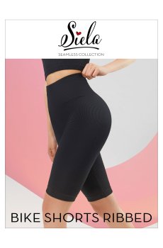Велосипедки женские Siela Bike Shorts Ribbed в рубчик, Black, размер S-XL