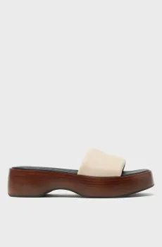 Женские бежевые кожаные слайдеры Бежевый 37 Bimba Y Lola 251BZ1516.11060