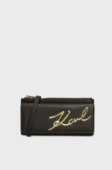 Женская черная кожаная сумка K SIGNATURE 2.0 Черный ONESIZE Karl Lagerfeld 240W3203