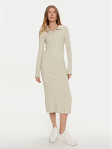 Calvin Klein Jeans Трикотажна сукня J20J224456 Бежевий Slim Fit Calvin Klein Jeans Трикотажна сукня J20J224456 Бежевий Slim Fit
