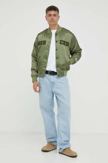 Куртка-бомбер The Mercer Brand цвет зелёный переходная oversize Куртка-бомбер The Mercer Brand цвет зелёный переходная oversize