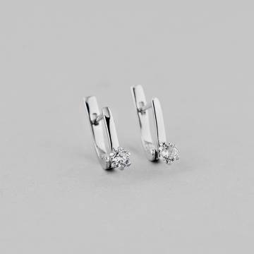 Серебряные серьги Minimal КЛАУС с б б.з.Rh c Серебряные серьги Minimal КЛАУС с б б.з.Rh c