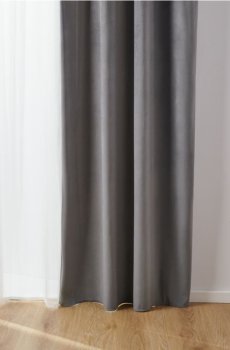 Велюрова штора - темно-сірий