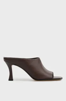 Женские темно-коричневые кожаные мюли Vionnet Коричневый 39 PRPY PRSLT1292W