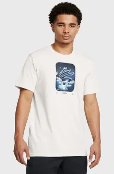 Мужская белая футболка Curry Hvyweight Trend Tee Белый XXL Under Armour 1387108-114