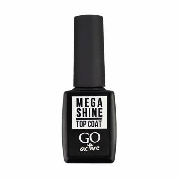 Блестящий топ для гель-лака GO Active Mega Shine Top Coat без липкого слоя, 10 мл Блестящий топ для гель-лака GO Active Mega Shine Top Coat без липкого слоя, 10 мл