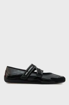 Женские черные кожаные балетки ALTIA Черный 39 Karl Lagerfeld KL66101