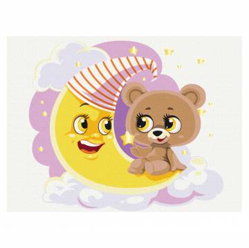 Картина за номерами Brushme Сонний ведмедик (KBS0088) Картина за номерами Brushme Сонний ведмедик (KBS0088)