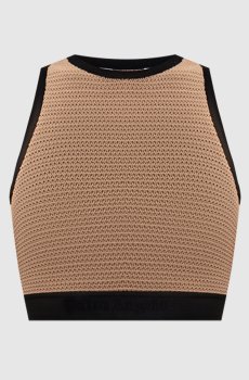 Коричневый топ с логотипом