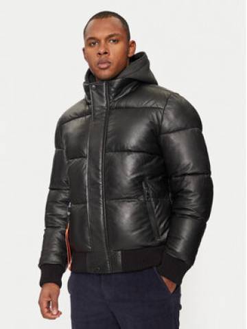 Milestone Шкіряна куртка Wesley 431040 21085 Чорний Regular Fit Milestone Шкіряна куртка Wesley 431040 21085 Чорний Regular Fit