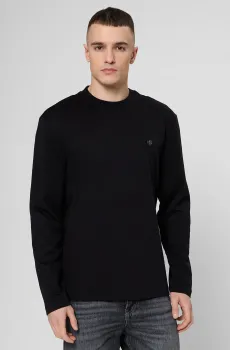 Мужской черный лонгслив Черный L BOSS 50555107;001