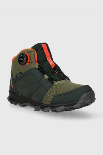 Детские ботинки adidas TERREX TERREX BOA MID R.RD цвет зелёный Детские ботинки adidas TERREX TERREX BOA MID R.RD цвет зелёный