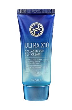 Уценка! Солнцезащитный крем для лица Enough Ultra X10 Collagen Pro Sun Cream SPF 50+/PA ++++ с коллагеном, 50 г