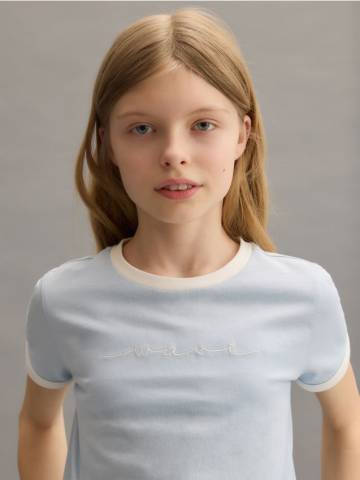 Reserved - GIRLS` T-SHIRT - блідо-блакитний - 915EA-05X Reserved - GIRLS` T-SHIRT - блідо-блакитний - 915EA-05X