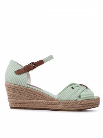 Tommy Hilfiger Еспадрильї High Wedge Seersucker FW0FW07158 Зелений Tommy Hilfiger Еспадрильї High Wedge Seersucker FW0FW07158 Зелений