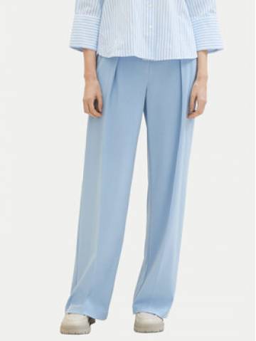 Tom Tailor Штани з тканини 1040686 Блакитний Wide Leg Tom Tailor Штани з тканини 1040686 Блакитний Wide Leg