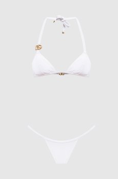 Белый купальник с логотипом DG
