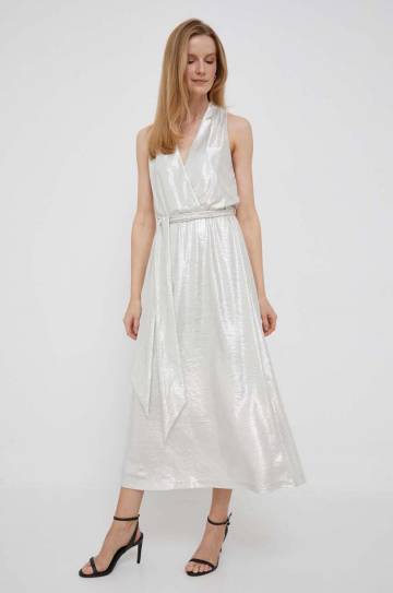 Платье Lauren Ralph Lauren цвет бежевый maxi расклешённое Платье Lauren Ralph Lauren цвет бежевый maxi расклешённое