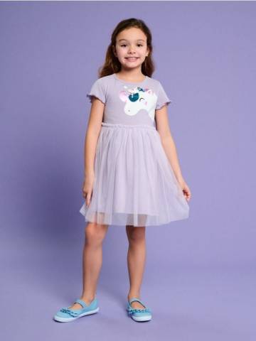 Міні-сукня з металізованою ниткою - Фіолетовий