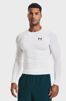 Мужской белый лонгслив UA HG Armour Comp Белый S Under Armour 1361524-100