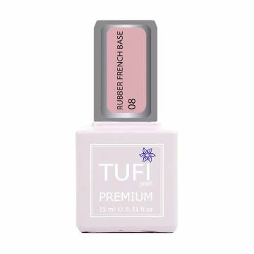 База для гель-лака Tufi profi Premium Rubber French Base 008 Розовый закат, 15 мл База для гель-лака Tufi profi Premium Rubber French Base 008 Розовый закат, 15 мл