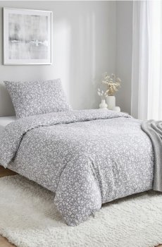 Комплект постільної білизни з квітами - темно-сірий