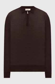 Коричневое поло из шерсти мериноса
