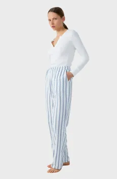 Женские белые брюки в полоску ISRA Белый S Etam 6550930