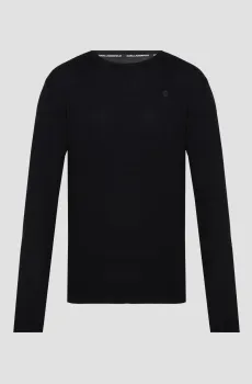 Мужской черный шерстяной джемпер Черный XL Karl Lagerfeld 553399.655000;990