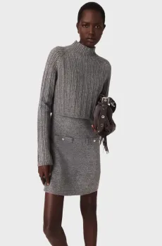 Женское серое платье 2в1 Серый 36 MAJE MFPRO04360_Grey