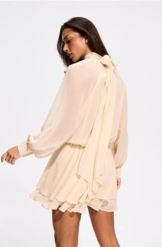 Reserved - Шифонова сукня-міні - кремовий - 184KR-01X