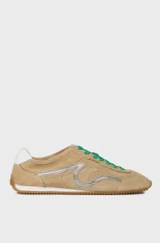Женские бежевые замшевые кроссовки Light Wave Бежевый 41 Sandro SFACH01379_Beige