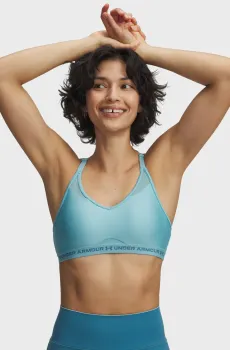 Женский голубой топ UA Crossback Low Bra Голубой M Under Armour 1386424-425